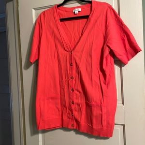 Denim&Co orange 1x cardigan